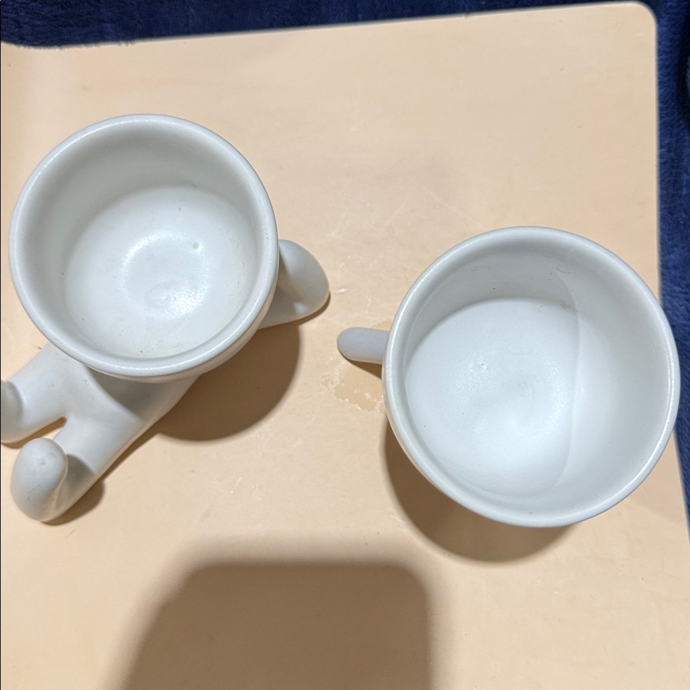White Ceramic Sitting Planter Trio — Minimal Figure Pots - Picture 3 of 3